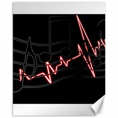 Music Wallpaper Heartbeat Melody Canvas 11  X 14  by Bajindul