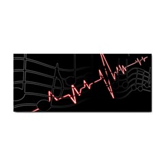 Music Wallpaper Heartbeat Melody Hand Towel by Bajindul