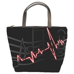 Music Wallpaper Heartbeat Melody Bucket Bag by Bajindul