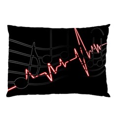 Music Wallpaper Heartbeat Melody Pillow Case by Bajindul