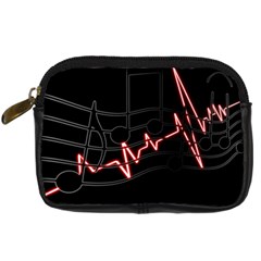 Music Wallpaper Heartbeat Melody Digital Camera Leather Case by Bajindul