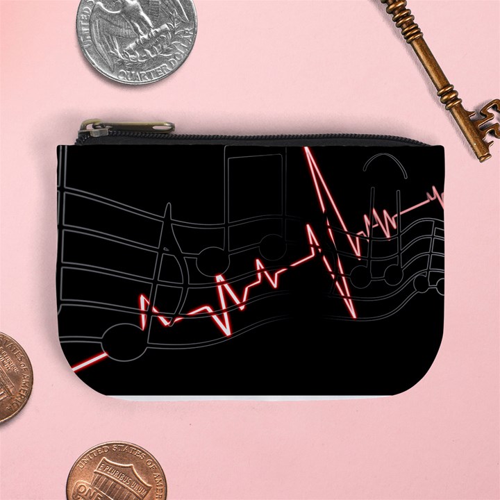 Music Wallpaper Heartbeat Melody Mini Coin Purse