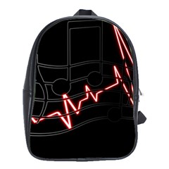 Music Wallpaper Heartbeat Melody School Bag (large) by Bajindul