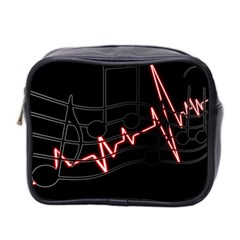 Music Wallpaper Heartbeat Melody Mini Toiletries Bag (two Sides)