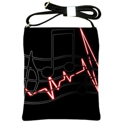 Music Wallpaper Heartbeat Melody Shoulder Sling Bag by Bajindul