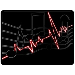 Music Wallpaper Heartbeat Melody Fleece Blanket (large)  by Bajindul