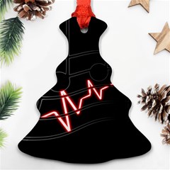 Music Wallpaper Heartbeat Melody Ornament (christmas Tree)  by Bajindul