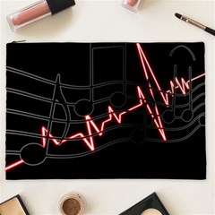 Music Wallpaper Heartbeat Melody Cosmetic Bag (xxl) by Bajindul