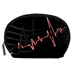 Music Wallpaper Heartbeat Melody Accessory Pouch (large) by Bajindul