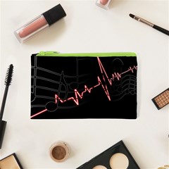 Music Wallpaper Heartbeat Melody Cosmetic Bag (xs) by Bajindul