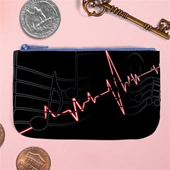 Music Wallpaper Heartbeat Melody Large Coin Purse by Bajindul