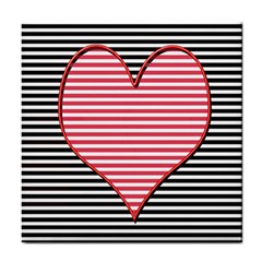 Heart Stripes Symbol Striped Tile Coasters by Bajindul