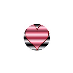 Heart Stripes Symbol Striped 1  Mini Magnets by Bajindul