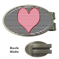 Heart Stripes Symbol Striped Money Clips (oval)  by Bajindul