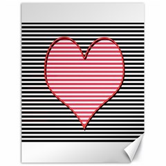 Heart Stripes Symbol Striped Canvas 18  X 24  by Bajindul