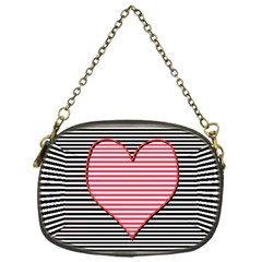 Heart Stripes Symbol Striped Chain Purse (one Side) by Bajindul