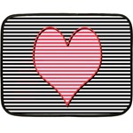 Heart Stripes Symbol Striped Fleece Blanket (Mini) 35 x27  Blanket