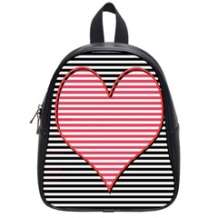 Heart Stripes Symbol Striped School Bag (small) by Bajindul