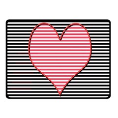 Heart Stripes Symbol Striped Fleece Blanket (small) by Bajindul