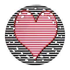 Heart Stripes Symbol Striped Ornament (round Filigree) by Bajindul