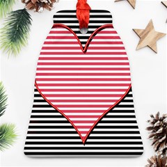 Heart Stripes Symbol Striped Bell Ornament (two Sides) by Bajindul