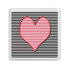 Heart Stripes Symbol Striped Memory Card Reader (square) by Bajindul