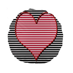 Heart Stripes Symbol Striped Standard 15  Premium Round Cushions by Bajindul