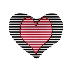 Heart Stripes Symbol Striped Standard 16  Premium Heart Shape Cushions by Bajindul