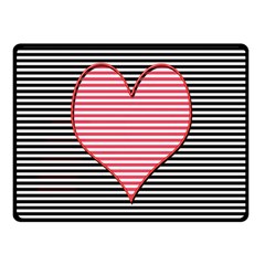 Heart Stripes Symbol Striped Double Sided Fleece Blanket (small)  by Bajindul