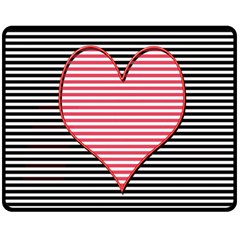 Heart Stripes Symbol Striped Double Sided Fleece Blanket (medium)  by Bajindul