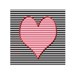 Heart Stripes Symbol Striped Small Satin Scarf (square) by Bajindul