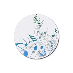 Music Notes Rubber Coaster (round) 