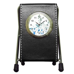 Music Notes Pen Holder Desk Clock