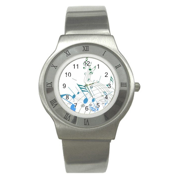 Music Notes Stainless Steel Watch