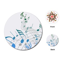 Music Notes Playing Cards (round) by Bajindul