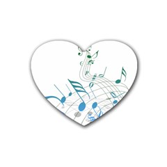 Music Notes Heart Coaster (4 Pack) 