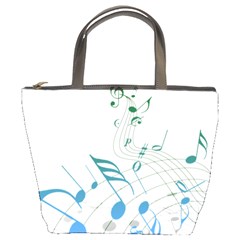 Music Notes Bucket Bag by Bajindul