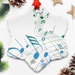 Music Notes Snowflake Ornament (two Sides) by Bajindul