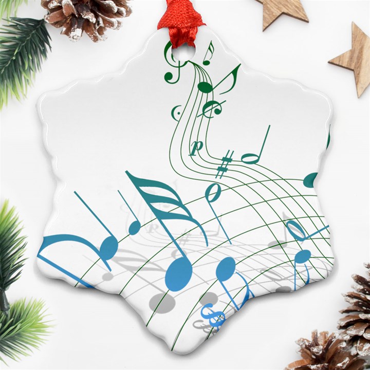 Music Notes Snowflake Ornament (Two Sides)