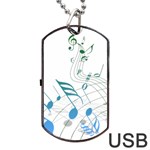 Music Notes Dog Tag USB Flash (Two Sides) Front