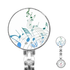 Music Notes Stainless Steel Nurses Watch