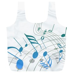 Music Notes Full Print Recycle Bag (xl) by Bajindul