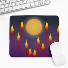 Night Moon Flora Background Large Mousepads by Bajindul