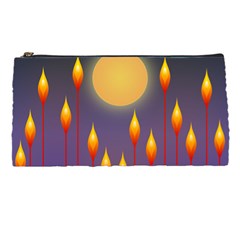 Night Moon Flora Background Pencil Cases by Bajindul