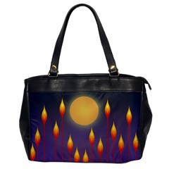 Night Moon Flora Background Oversize Office Handbag by Bajindul