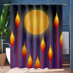 Night Moon Flora Background Shower Curtain 60  X 72  (medium)  by Bajindul