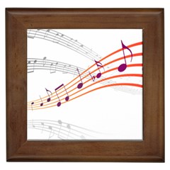 Music Notes Clef Sound Framed Tiles by Bajindul