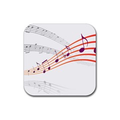 Music Notes Clef Sound Rubber Coaster (square)  by Bajindul