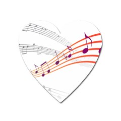 Music Notes Clef Sound Heart Magnet by Bajindul