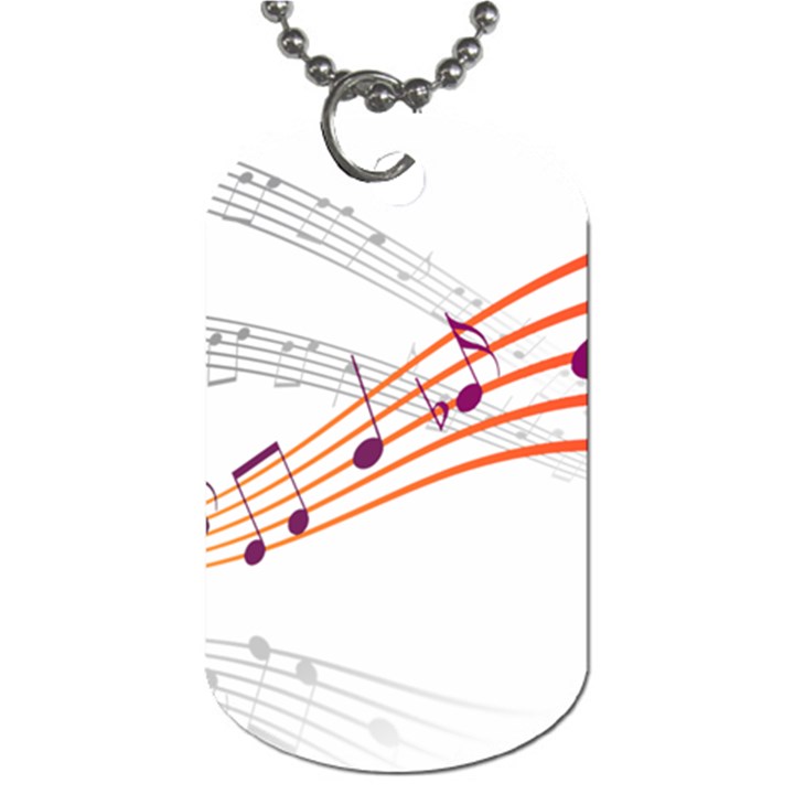 Music Notes Clef Sound Dog Tag (Two Sides)